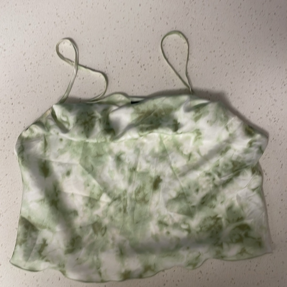 Out From Under Christina Cowl Neck Cami Green Swirl - Picture 2 of 3